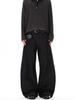 Unisex American Retro 3D Deconstructed Black Denim Scythe Pants - Trendy Loose Straight-Leg Jeans