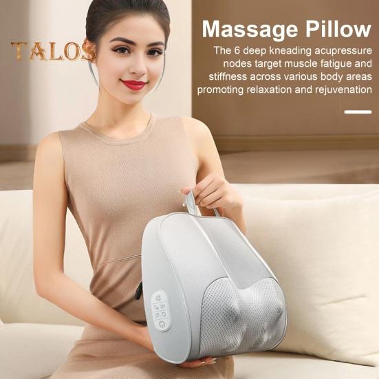 

Массажер для шеи и спины с подогревом, 6 узлов, глубокая разминающая массажная подушка, 2 зоны нагрева, 3 интенсивности, пульт дистанционного управления, шейный массажер для мужчин и женщин