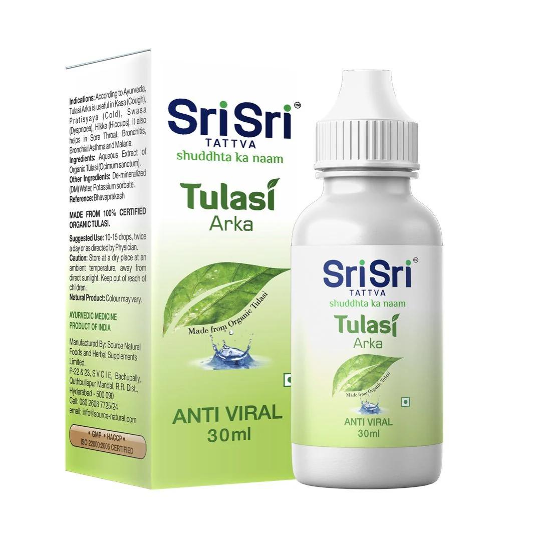 

Tulasi Arka - Ayurvedic Anti Viral Drop | Natural Immunity Booster for Adults | Strengthens Respiratory System | 30ml Pack = 30 ml