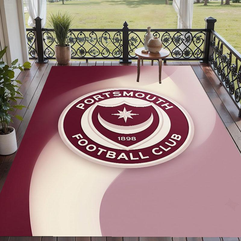 Soft Floor Carpet Portsmouth FC Pattern Area Rug Decorative Mat For Home Room Decoration