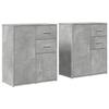 VidaXL Buffets 2 Pcs Concrete Grey 60x31x70 Cm Engineered Wood, Storage Cabinet, Entryway Furniture, Accent Furniture, 3276563
