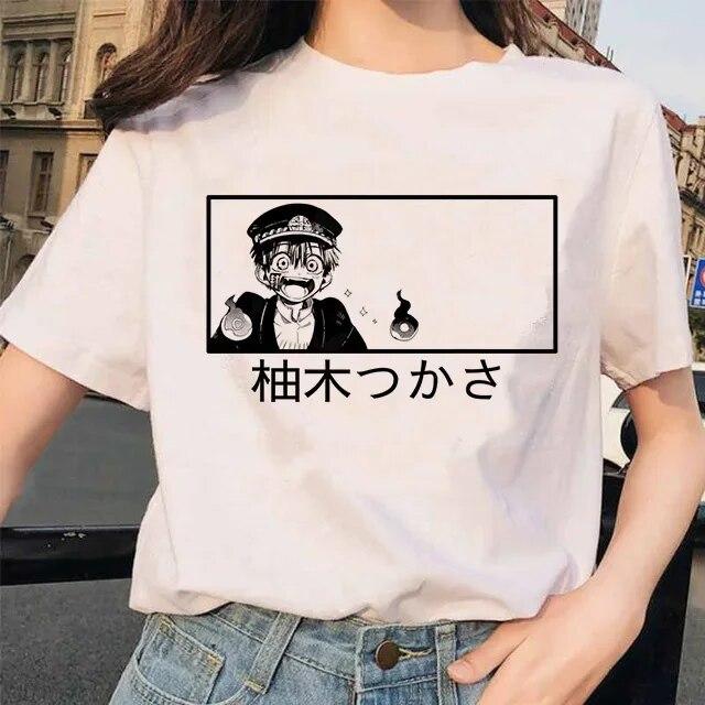 Toilet-Bound Hanako-kun Print T-Shirts Damen Harajuku Ullzang Mode T-Shirt 90er Grafik Lustiges Unisex T-Shirt Sommer Top Tee FeUnisex
