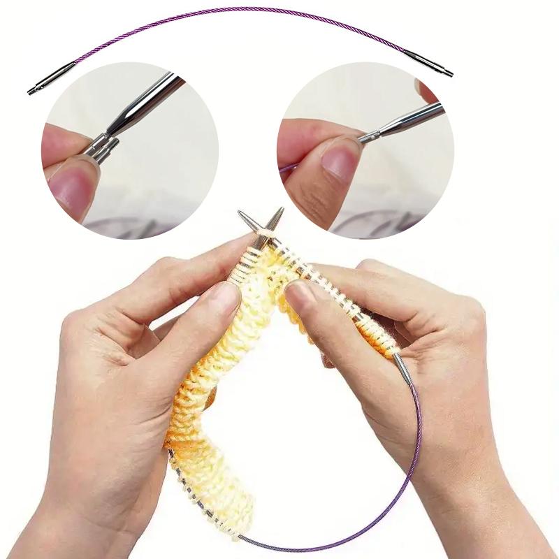 1PC Stainless Steel Disassembly Accessory Rope Rotating Needle Weaving Tool DIY Nylon Detachable Circular Needle Multi-functional