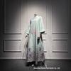 SM003 Muslimisches Jalabiya-Print-Langarmkleid mit Heißbohren - Damenbekleidung im Dubai-Stil