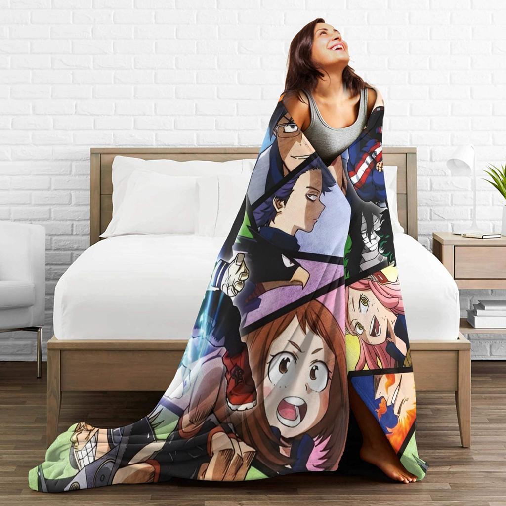 My Hero Academia Blanket Anime Wool Vintage Soft Throw Blankets for Home Autumn/Winter,