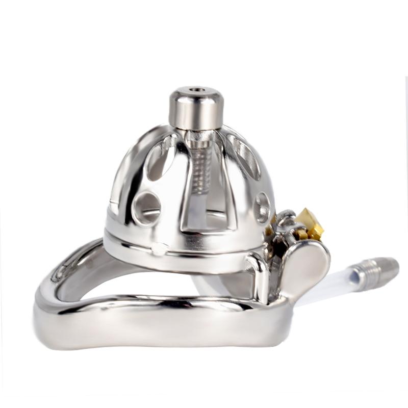 FRKO Mini Metal Chastity Cage With Silicone Urethral Catheter Cock Lock Sissy Chastity Cage Ejaculation BDSM Sex Product For Men Adult Intimate Pleasu