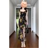 Niche Temperament Beautiful Floral Suspender Dress Women's Summer Seaside Vacation Long Skirt