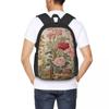 Rokokko Stil Luxus Blumig Studentenrucksack Schultasche Wandern Reise Tagesrucksack für Männer Frauen Mode Buchertasche Umhängetaschen
