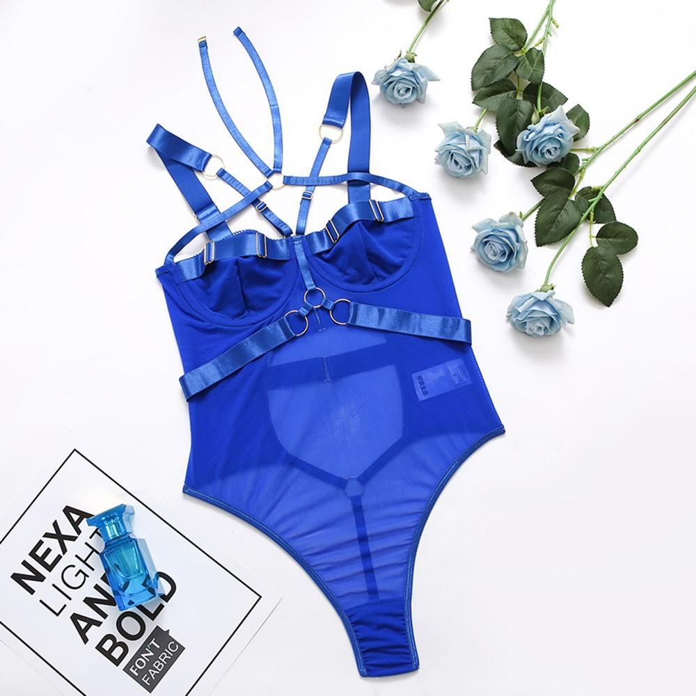 Summer Body Sculpting Lingerie Women's Mesh Stitching Halterneck Sexy Underwear