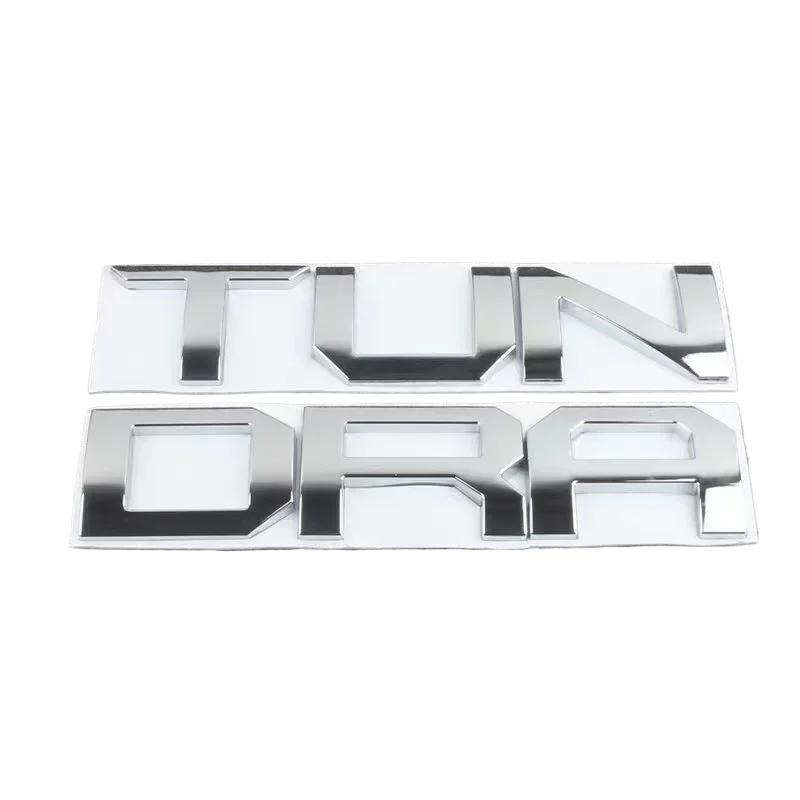3D glossy black silver letters For Toyota TUNDRA Trunk Emblem Badge Stickers car accessories modified car sticker