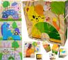 Puzzle Drewniane Klocki Układanka 6W1 Zwierzątka Zoo Edukacyjna Dzieci