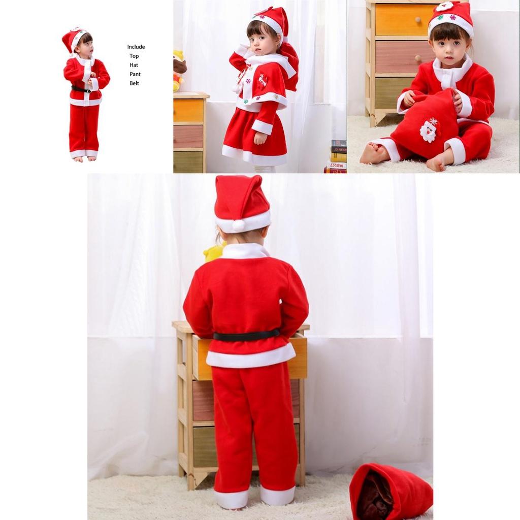 Adorable Kids' Christmas Santa Claus Cosplay Costume Xmas Party Fancy Dress Outfit