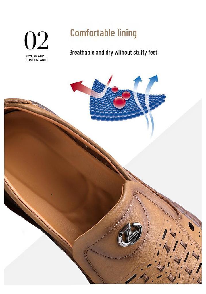 2026 Herren Sandalen mit großen Kreuzriemen aus echtem Leder - Atmungsaktiv, Lässig, Perforiertes Design