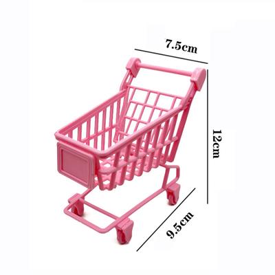 עגלת קניות איפור מדף ספוג מיניאטורי עגלת מכולת זעירה סופרמרקט עגלת קניות עגלת שירות לילדים צעצוע