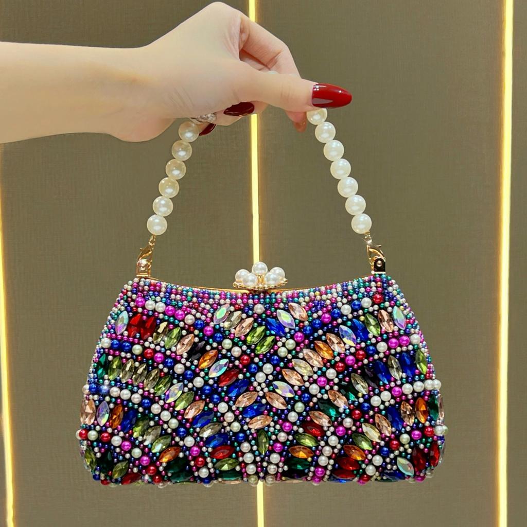 High-end Charm Beaded Handbag Clutch Handbag for Ladies Exquisite Evening Bag Women's Bag