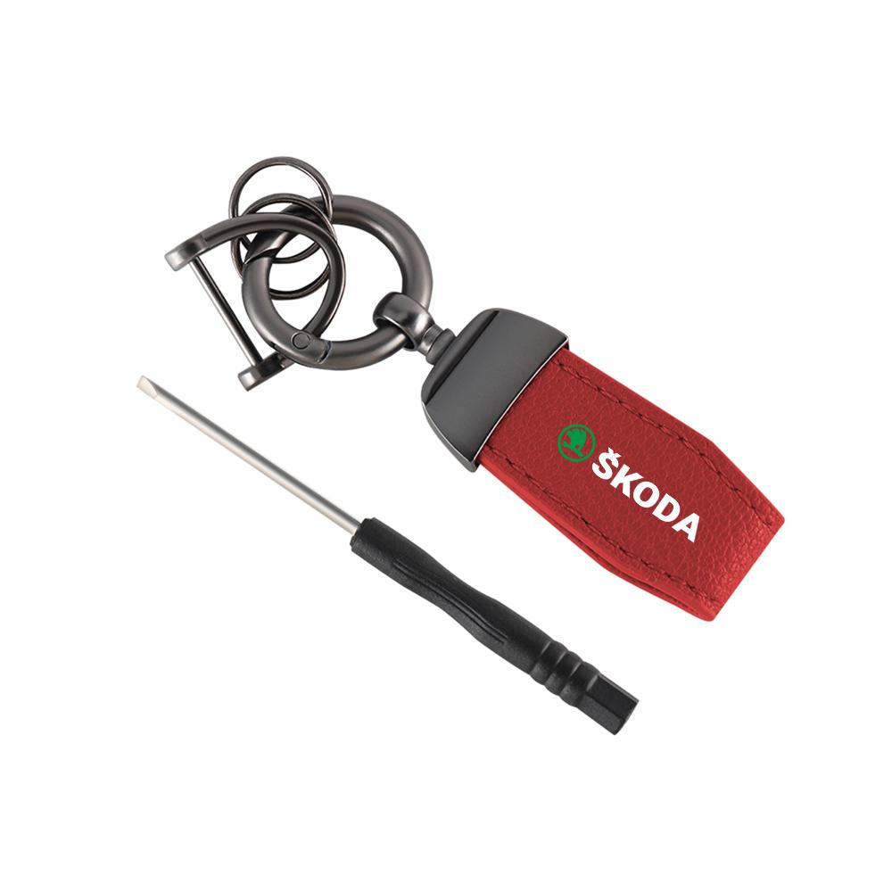 Car Keychain Waist Belt Buckle Sheepskin Keyring Pendant for Skoda S Logo Octavia Fabia 2 Superb 2 Kamiq Kodiaq VRS VII xknp33