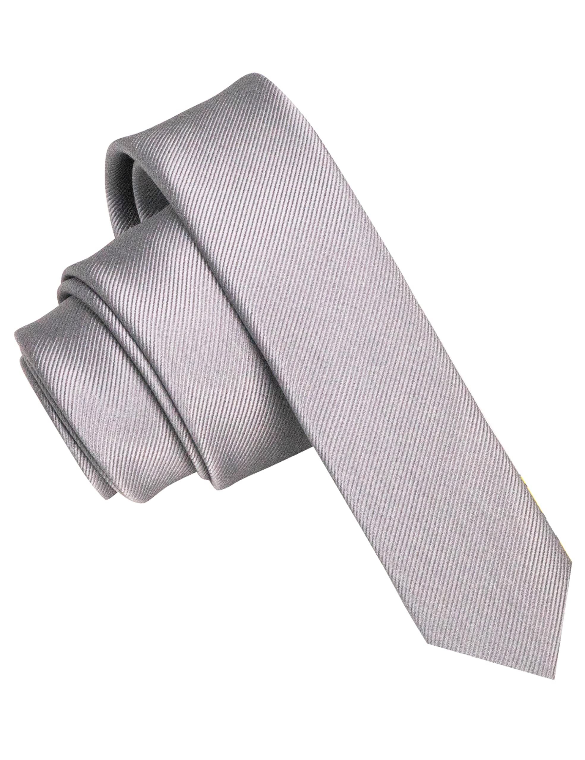 [JEMYGINS] Men s Gray Necktie, Extra Narrow Tie, Skinny Tie, 4cm Wide, Slim, for Young Men, Washable
