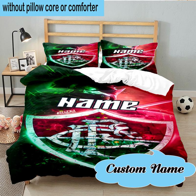 3PCS Custom Name Flamengo Team Crest Bedding Set, Including 1pc Duvet Cover And 2pcs Pillowcases, Suitable for dorms and bedrooms Gift