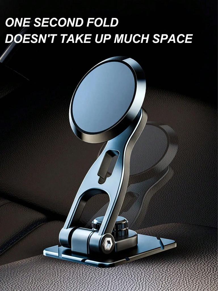 720° Rotating Hidden Magnetic Car Phone Holder Alloy Navigation Mount for iPhone & Smartphones