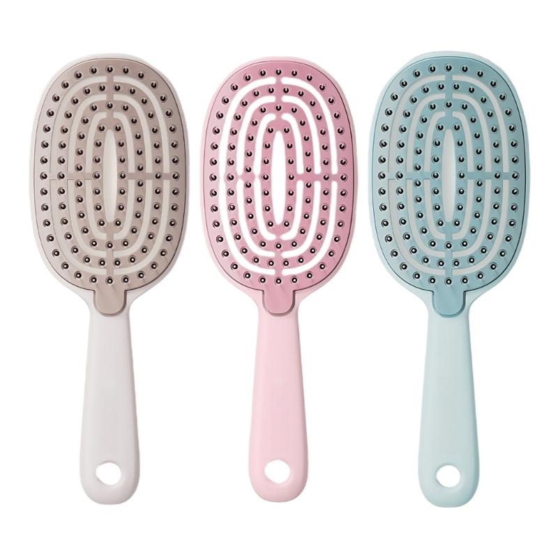 Tall Capacity Lift Massage Pillow Brush Identity Cleaning Feature Ergonomic ABS Detangler For Thick Otherwise Fine Hair Styling Essential