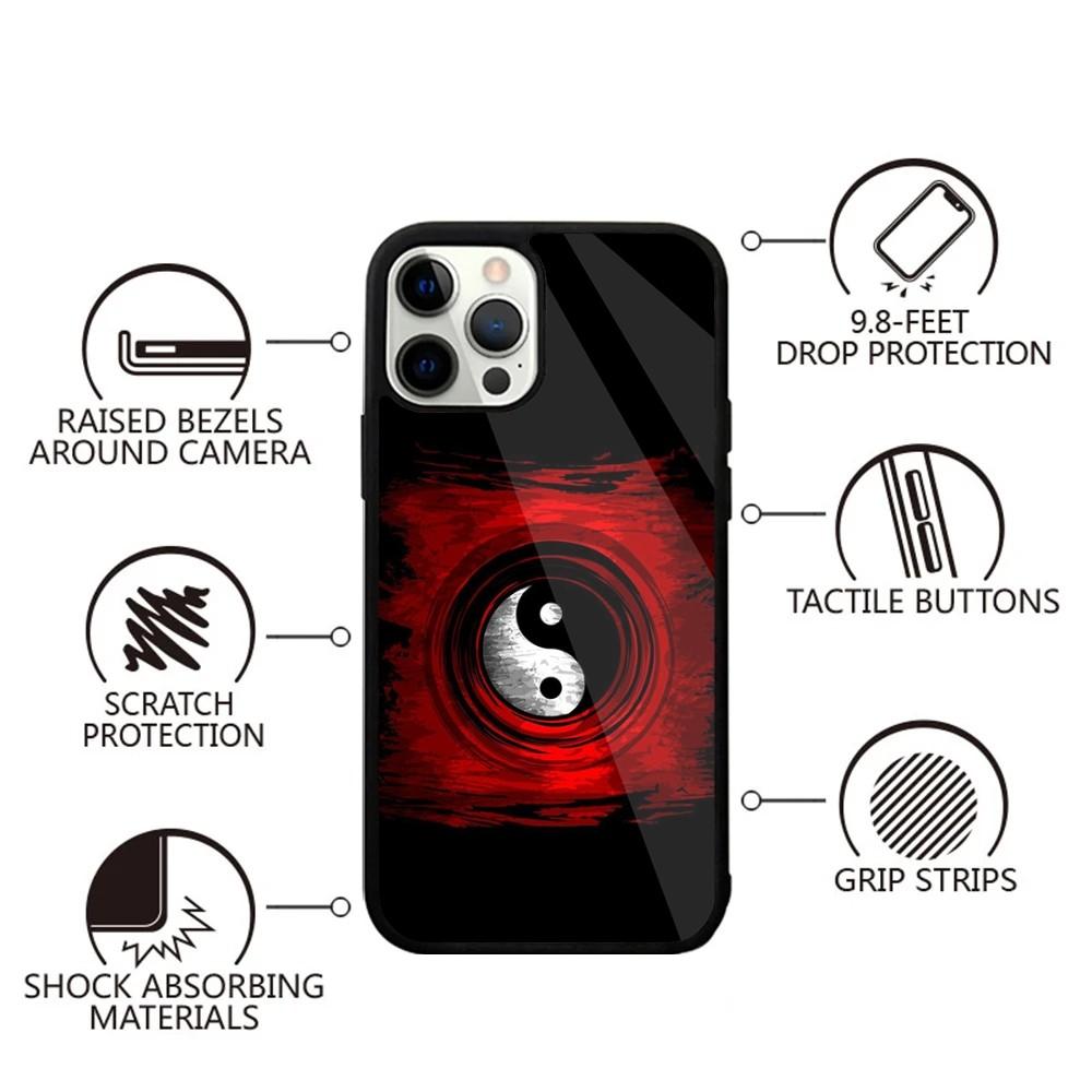 Koi Carp Fish Yin Yang Art Phone Case For iPhone 16,15,14,13,12,11,Plus,Pro,Max,Mini Magsafe Magnetic Wireless Charging