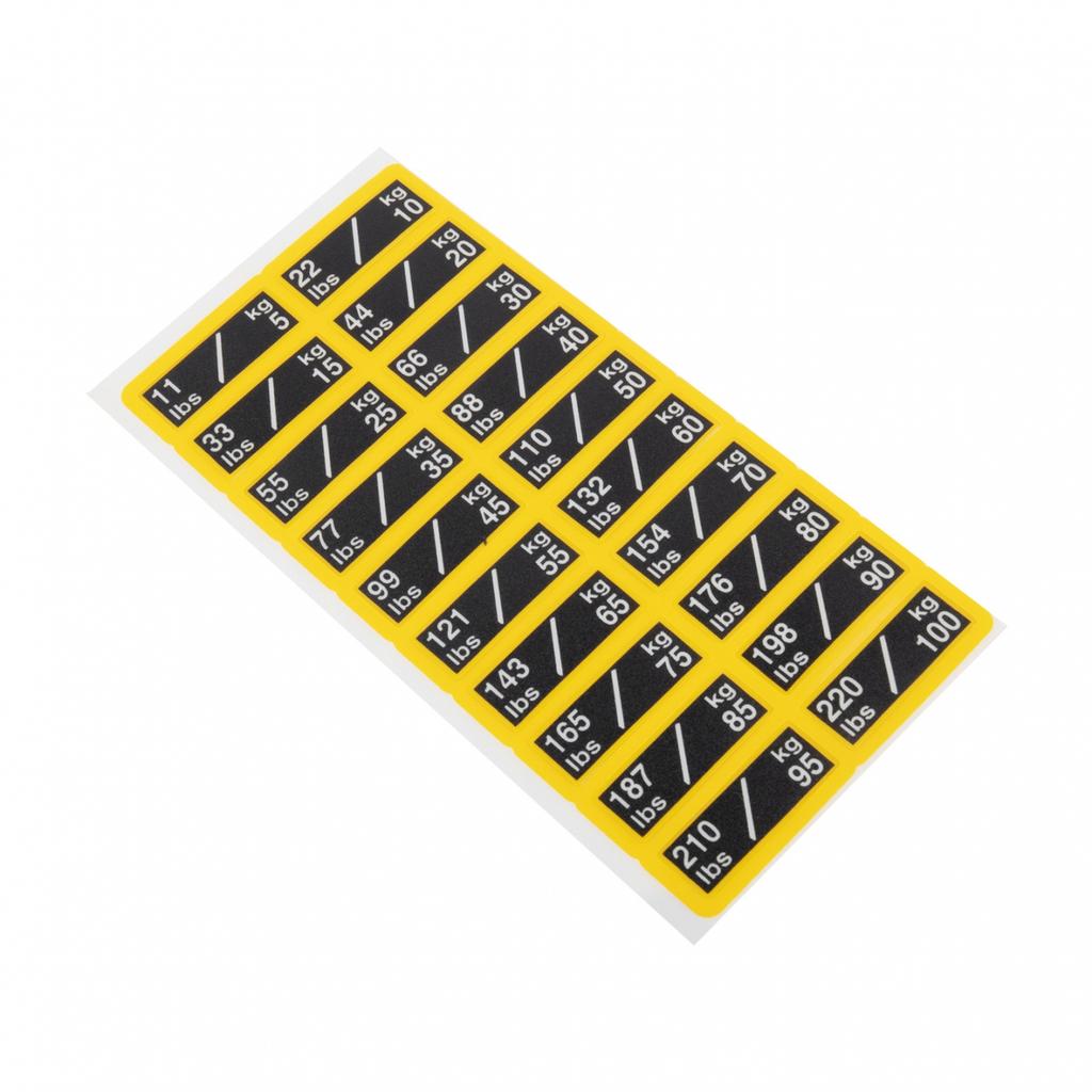 Clear Number Weight Labels for Fitness Gear Easy Application and Removal