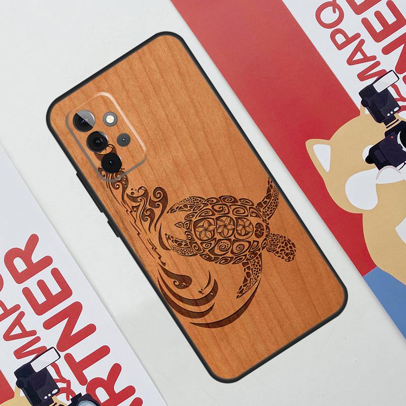 Turtle Elephant Dragon Wood Case For Samsung Galaxy A36 A35 A55 A06 A16 A26 A56 A53 A32 A52 A33 A13 A14 A34 A54 A17 A15