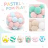 Plush Pom Pom Cat Toy with Bell Interactive Soft Ball for Cat Play and Exercise Durable Pet Toy for Indoor Use