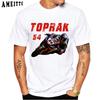 Maglietta da Corsa Gp Toprak Razgatlioglu Numero 54 Nuova Unisex Manica Corta Ragazzo Avventura Sport Tempo Libero Bianche Top Magliette da Motociclista