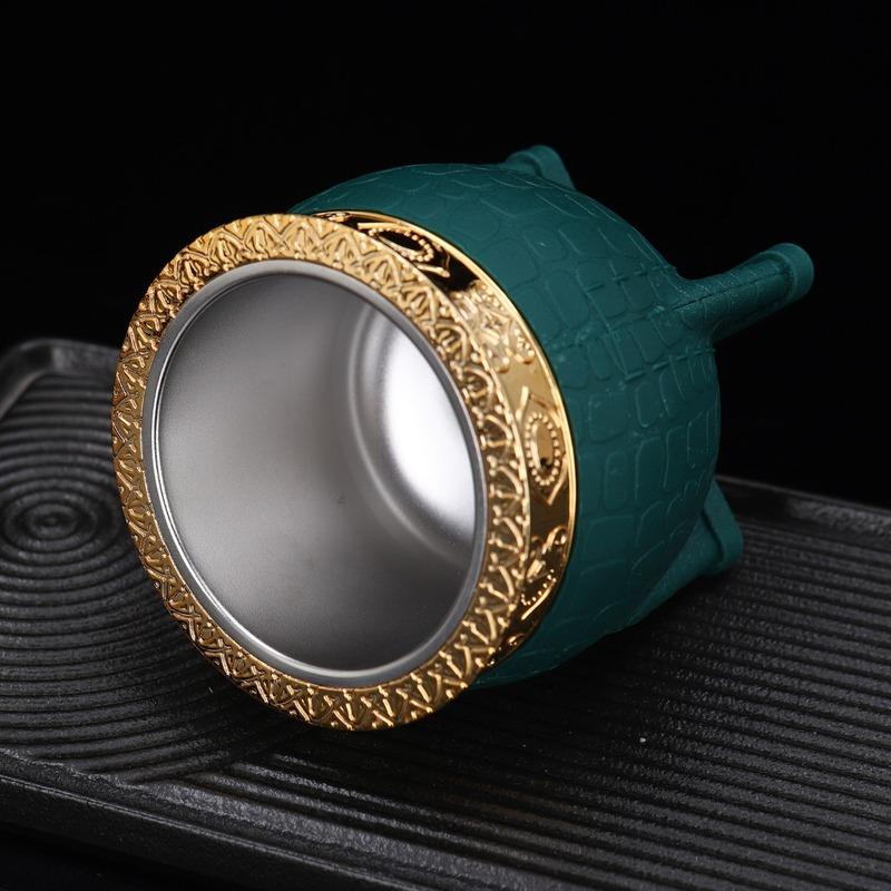 Durable 180 ML Stainless Steel Double Wall Cup Tortoiseshell Pattern Flat Bottomed Eggshell Cup Rust-proof Mate Cup Kitchen
