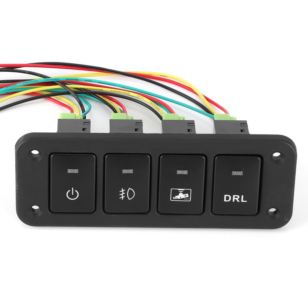 4 Gang Switch Panel Push Button for DRL LED Driving Recorder Fog Lamp 12‑24V Fit for Camry Yaris Highlander