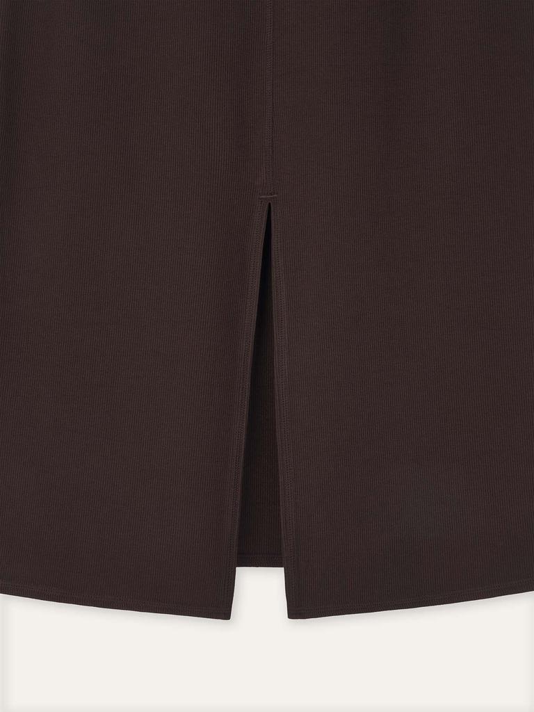 Obeleu Foldable Ribbed Dress Skirt - Brown