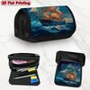 1pc Starry Night Boat Design Double Layer Flip Pencil Case-Multi Layer Flip Cover Design, Storage Bag, Zipper Closure, Suitable for Schools, Offices,