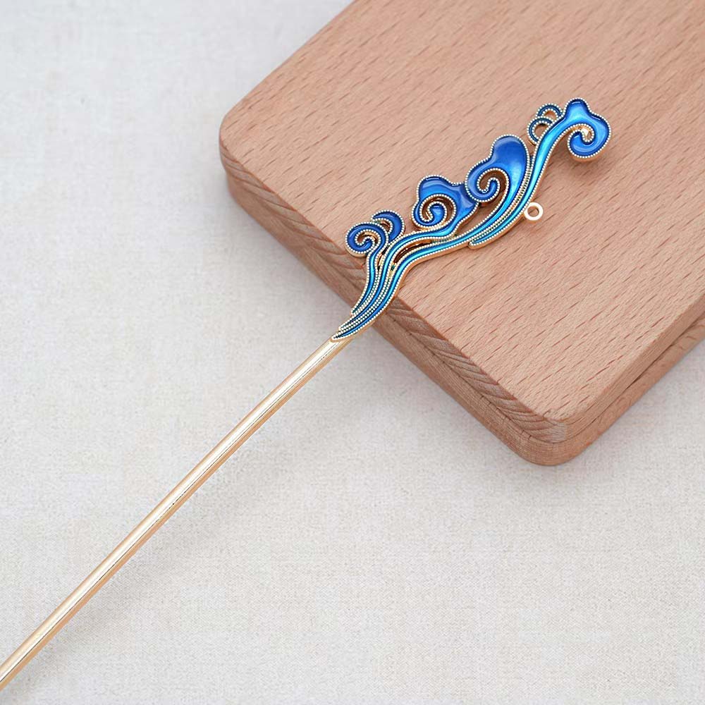 New Chinese Style Auspicious Cloud Hair Stick Double-Sided Cloud Pattern Coiled Hair Hairpin High-End Hanfu Women Lady Headwear