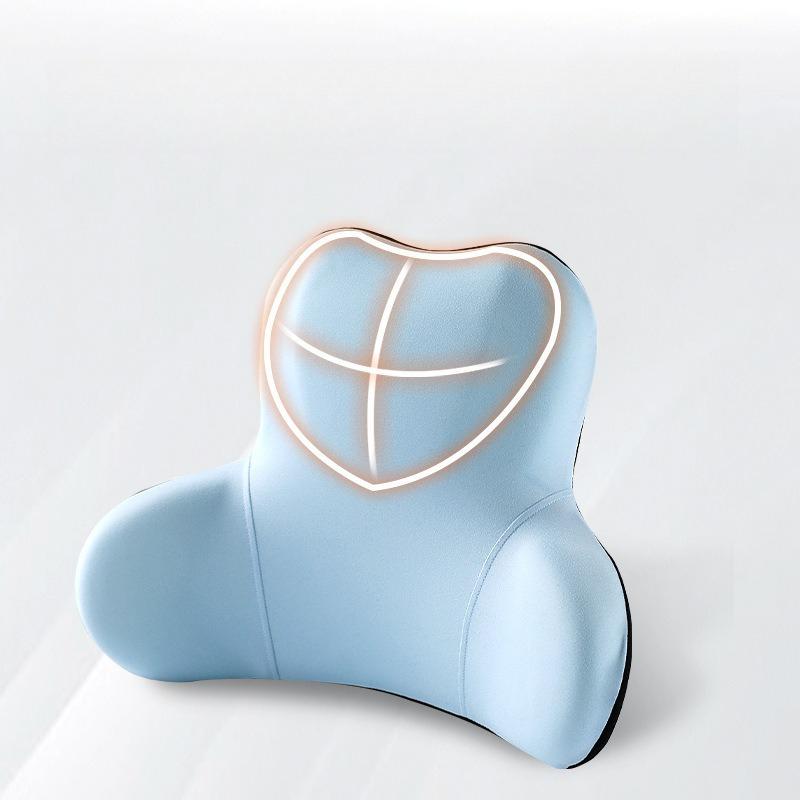 1pc Solid Color Office Waist Protection Cushion Car Seat Backrest Cushion Car Accessories Memory Cotton Support Waist Pillow Fit The Lumbar Spine