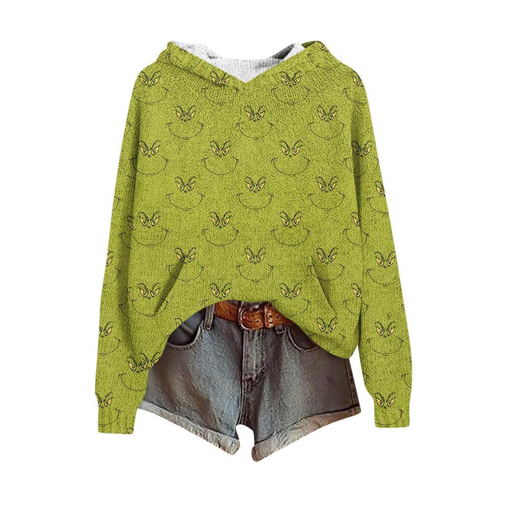 Sweatshirts For Women Knit Sweater Cute Shirt Fall Pullover Hooded Sweatshirt