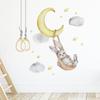 Samolepka na stěnu Swing Rabbit Moon Mateřská školka Samolepka na stěnu Dětský pokoj Ložnice