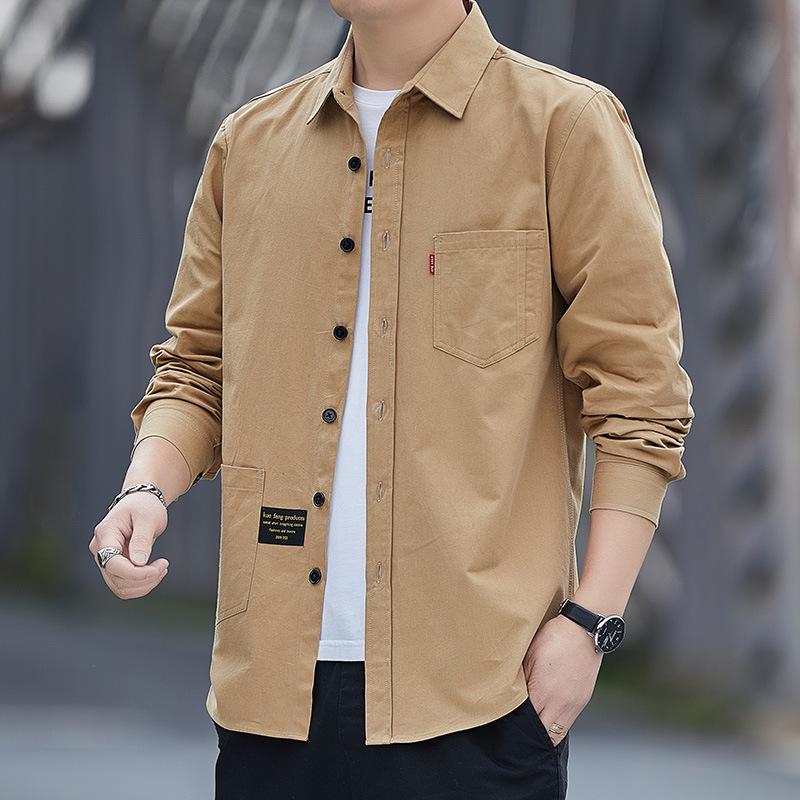 2024 Spring Men's Lapel Long Sleeve Single-Breasted Casual Korean Style Breathable Jacket