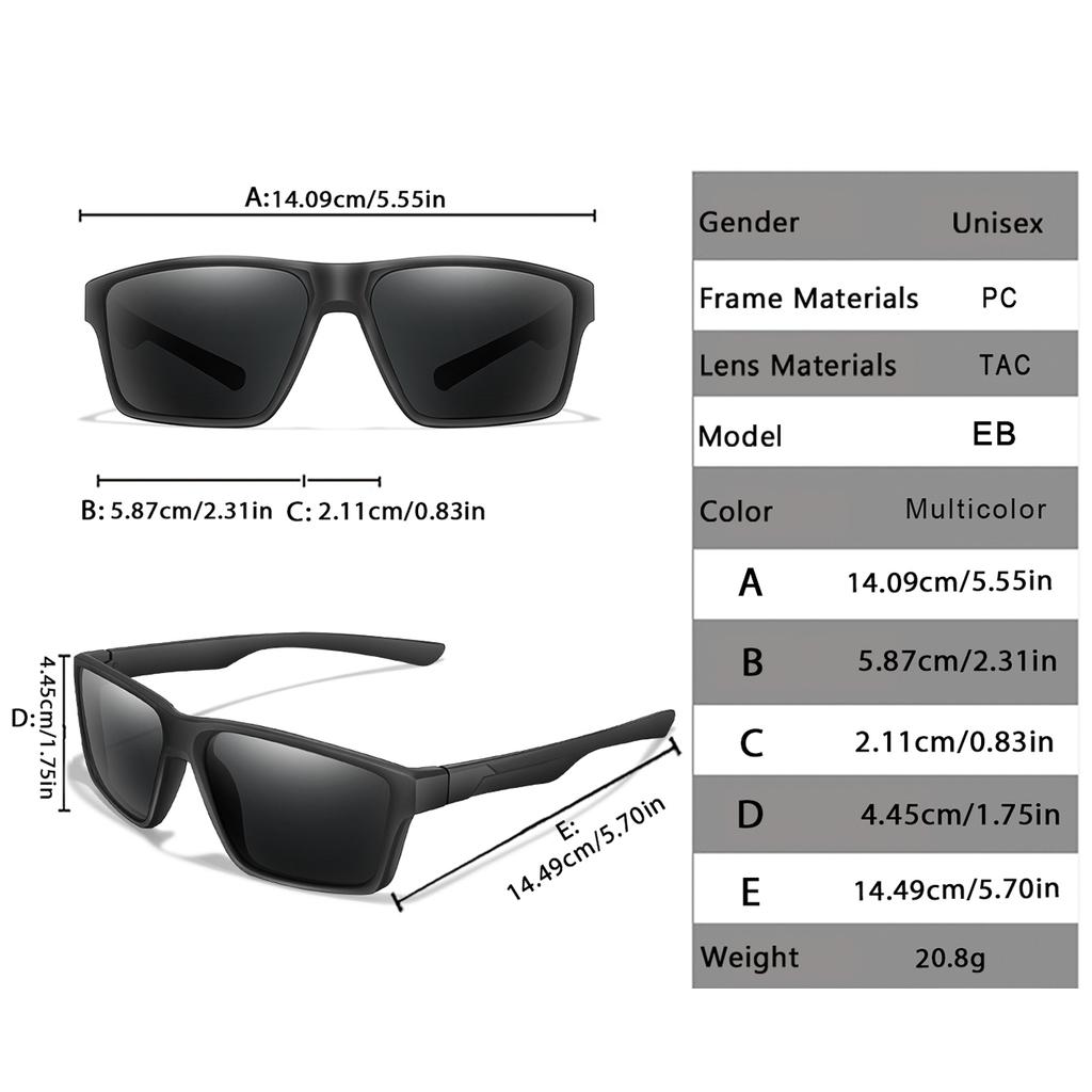Square Sunglasses UV400 Colorful Lens for Men Women Unisex Cycling Driving Hiking Running Outdoor Sports Eyewear Gifts