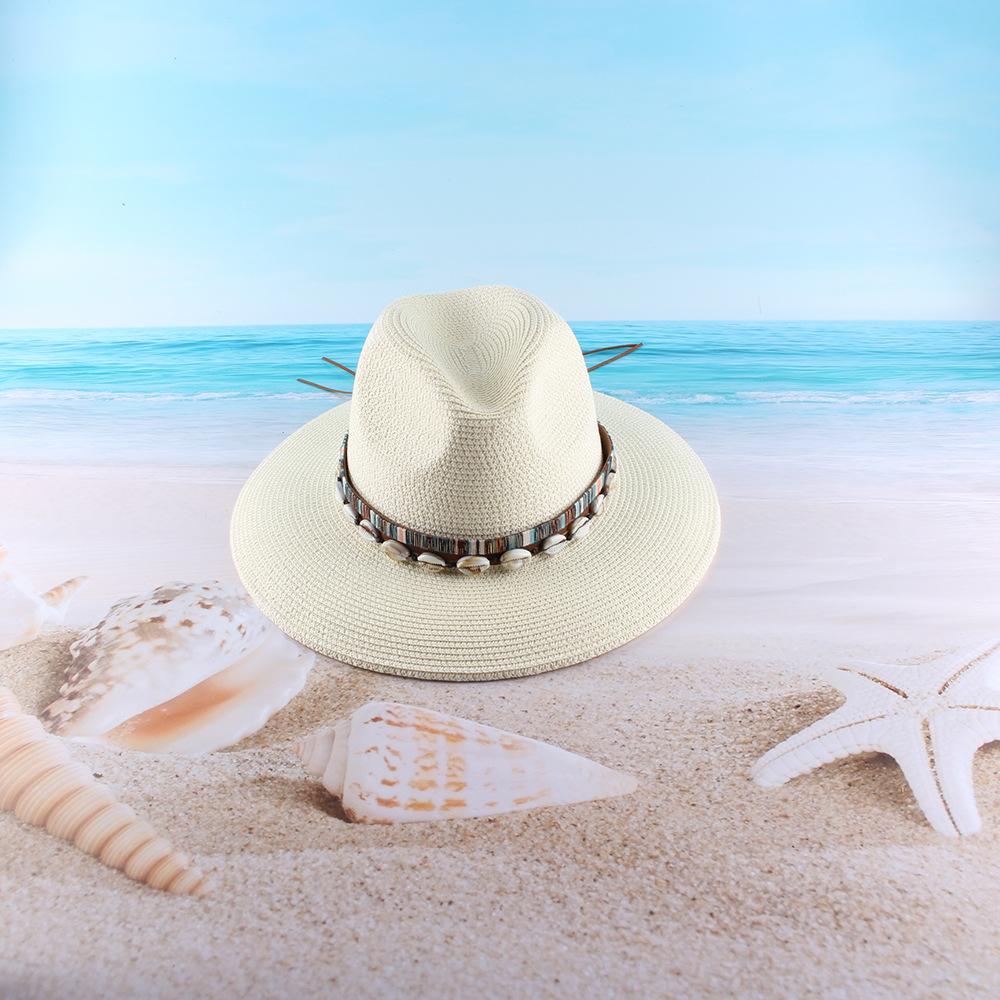 European and American Trendy Jazz Top Hat Women's Spring and Summer Versatile Sunshade Straw Hat New Bell-shaped Couple Sunscreen Beach Hat
