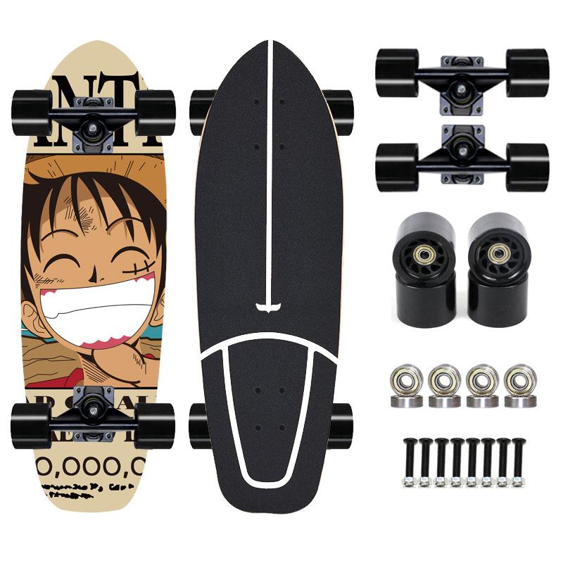 Thailand Maple Big Fish Board Single Upturned Skateboard Walking Board Land Surfboard Brush Street Board Four