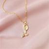 Titanium Steel Tulip Crystal Necklace: Elegant, Versatile Clavicle Chain for Women