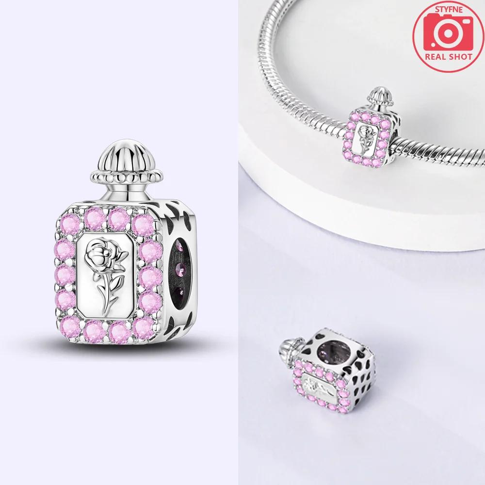 Original Charms Copper Luminous Alarm Clock Perfume Bottle Leaf Spider Beads Fit Bracelet Jewelry Women Diy Gift