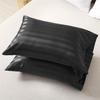 Envelope Closure Imitation Silk Satin Stripes Pillowcase Glossy Hotel Pillowcase  Guesthouse