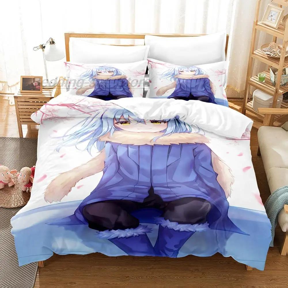 Ten Czas Kiedy Odrodziłem się jako Śluz Pościel Zestaw Pojedynczy Bliźniak Pełny Queen King Size Zestaw do Łóżka Aldult Dzieci Druk 3D Anime Kreskówka