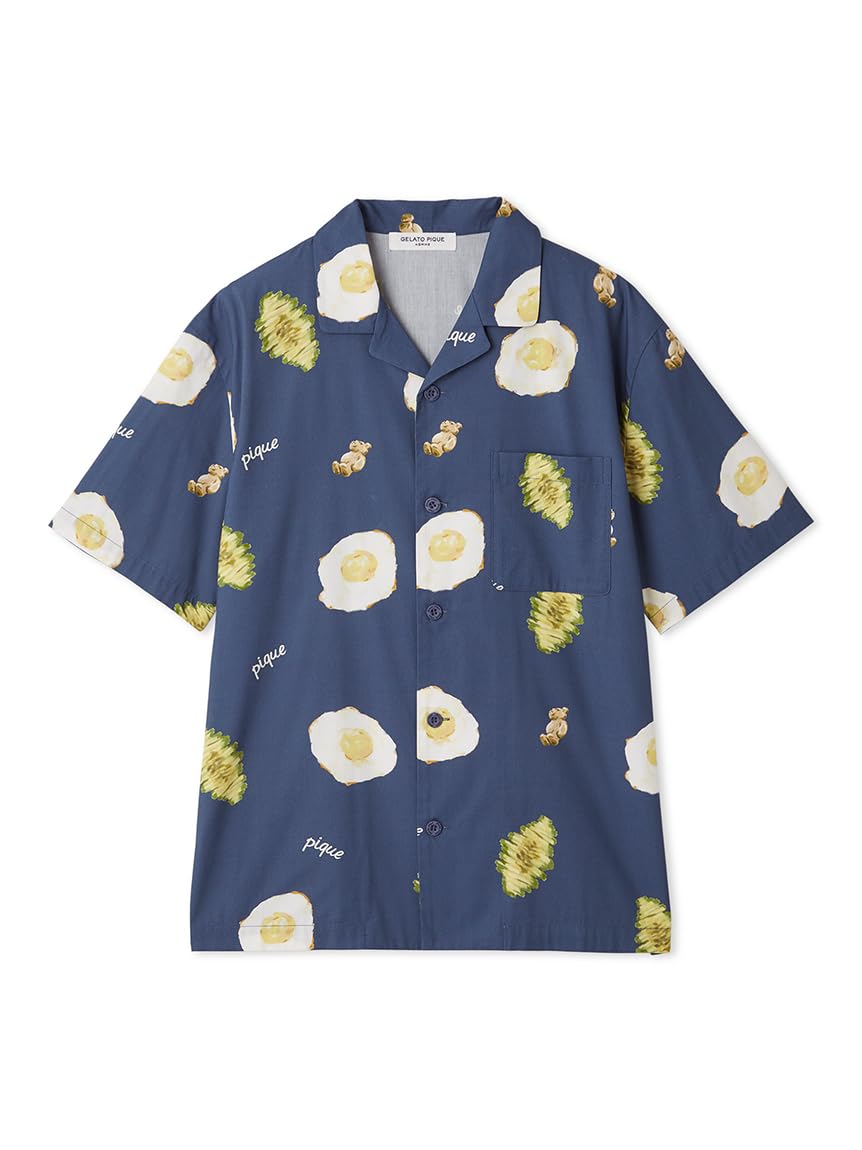 

Gelato Pique HOMME Sunny Side Egg Print Shirt PHFT254929 NVY M Men s