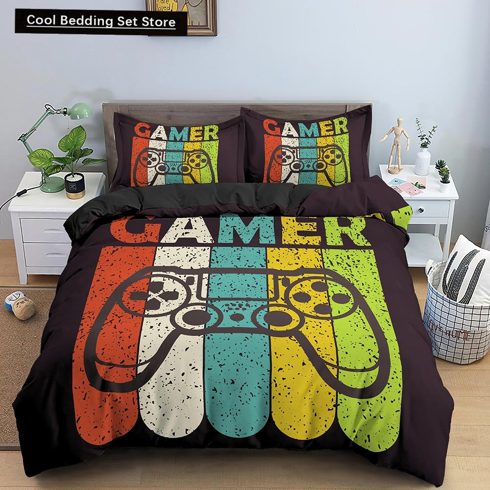 Game Bedding Set Soft Duvet Cover Set Comforter Bedding Quilt Cover with Pillowcase Kid Bedding Set 2/3pcs Polyester Quilt Cover