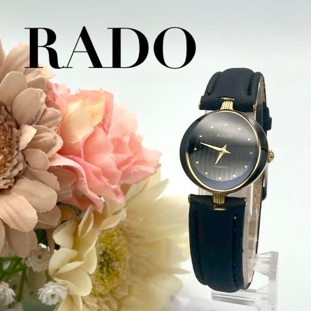 Used 922 New Battery/Belt RADO Florence Watch Quartz Round Black Ladies Leather Belt Working