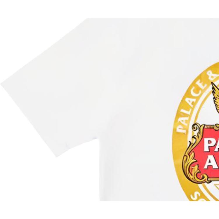 Palace X Stella Artois Capsule Collection FW21 Casual Logo Print Round Neck Short Sleeve T-Shirt Unisex Tops White PAL-FW21-399