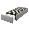 90*200cm Upholstered Bed, Platform Bed, Upholstered Bed Without Headboard, with Hydraulic Storage and a Drawer, Without Mattress, Grey